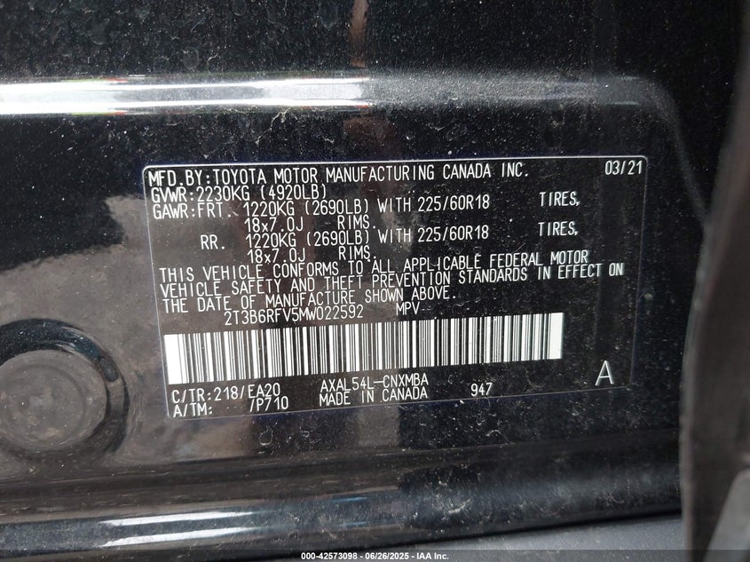 2021 TOYOTA RAV4 HYBRID XLE PREMIUM - 2T3B6RFV5MW022592