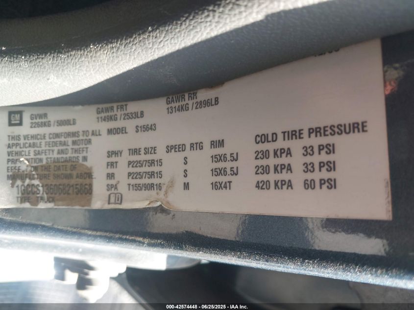 2006 Chevrolet Colorado Lt VIN: 1GCCS136068215868 Lot: 42574448