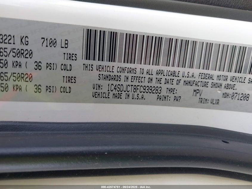 2015 DODGE DURANGO R/T - 1C4SDJCT8FC939283