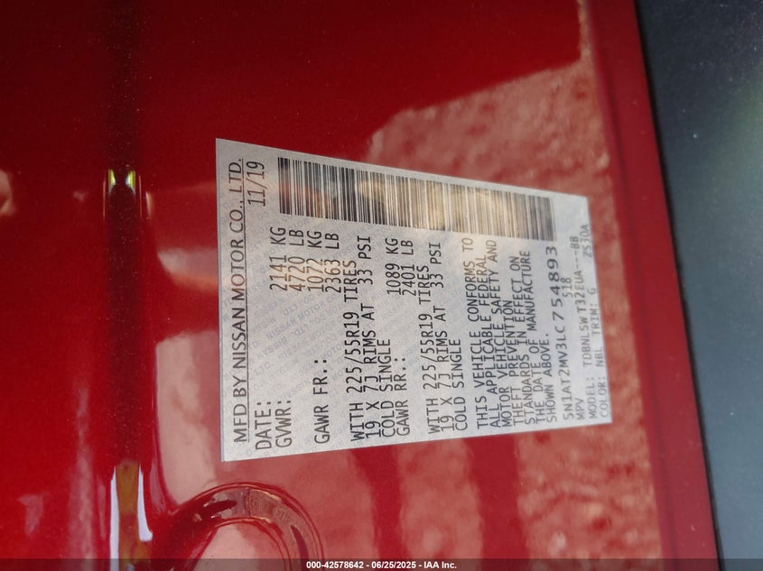 2020 NISSAN ROGUE SL INTELLIGENT AWD - 5N1AT2MV3LC754893