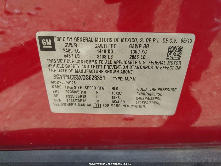 2013 CADILLAC SRX LUXURY COLLECTION - 3GYFNCE3XDS628351