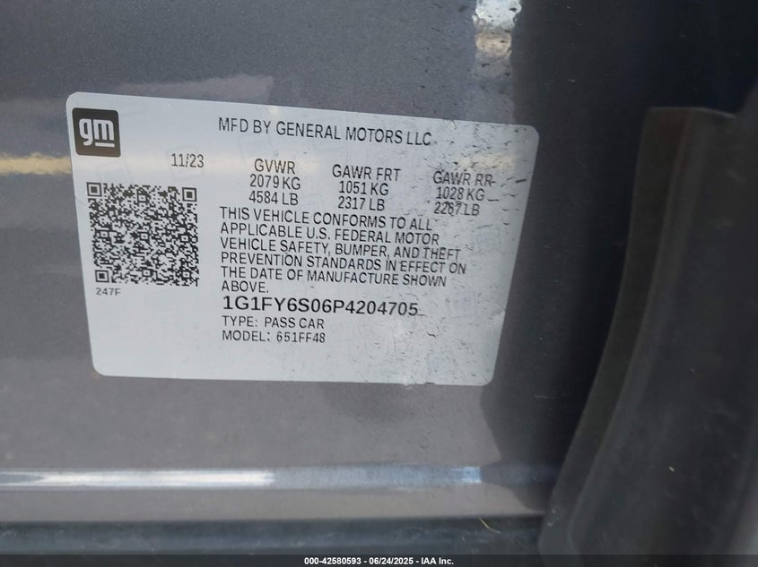 2023 CHEVROLET BOLT EUV VIN: 1G1FY6S06P4204705