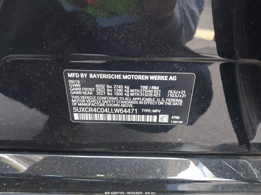 2020 BMW X5 SDRIVE40I - 5UXCR4C04LLW64471