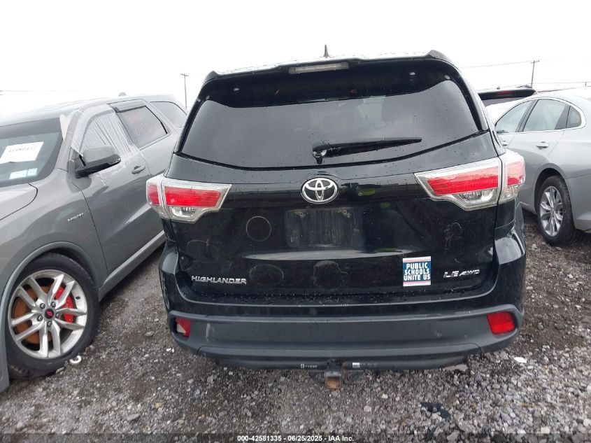 2014 Toyota Highlander Le/Le Plus VIN: 5TDBKRFH2ESO17617 Lot: 42581335