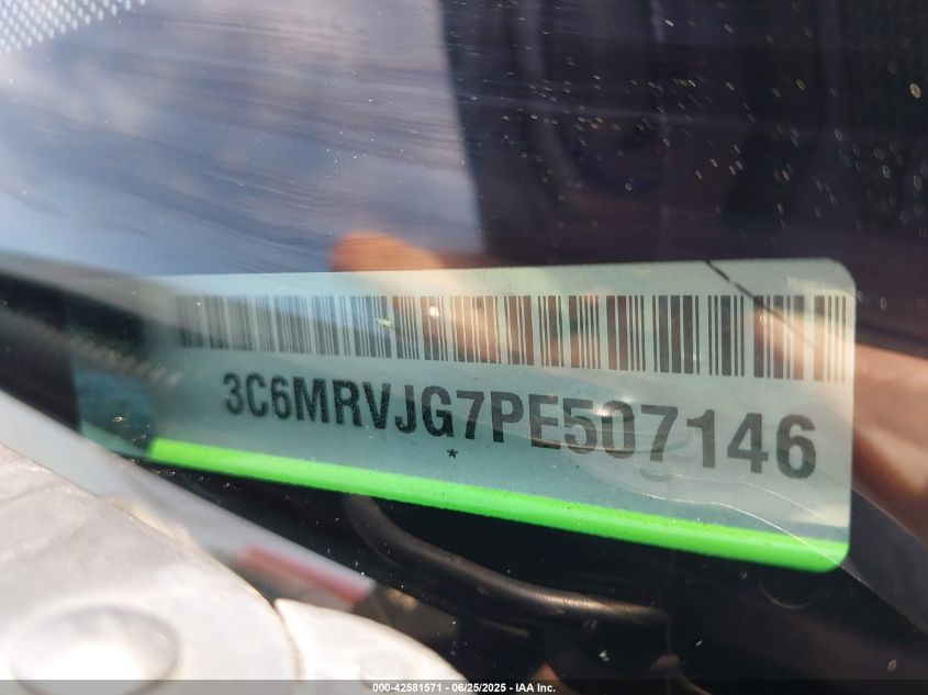 2023 Ram Promaster 3500 Cargo Van High Roof 159 Wb Ext VIN: 3C6MRVJG7PE507146 Lot: 42581571