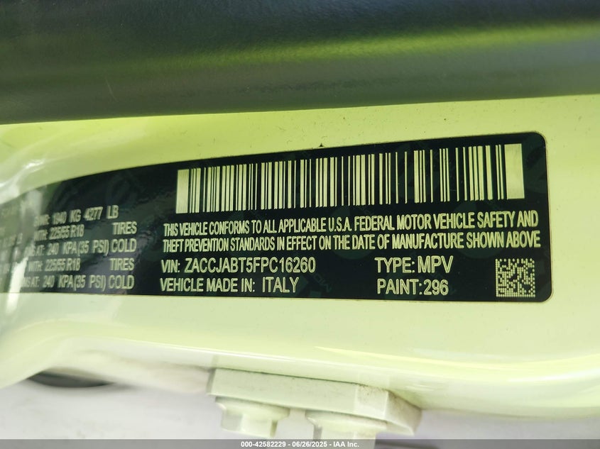 2015 JEEP RENEGADE LATITUDE - ZACCJABT5FPC16260