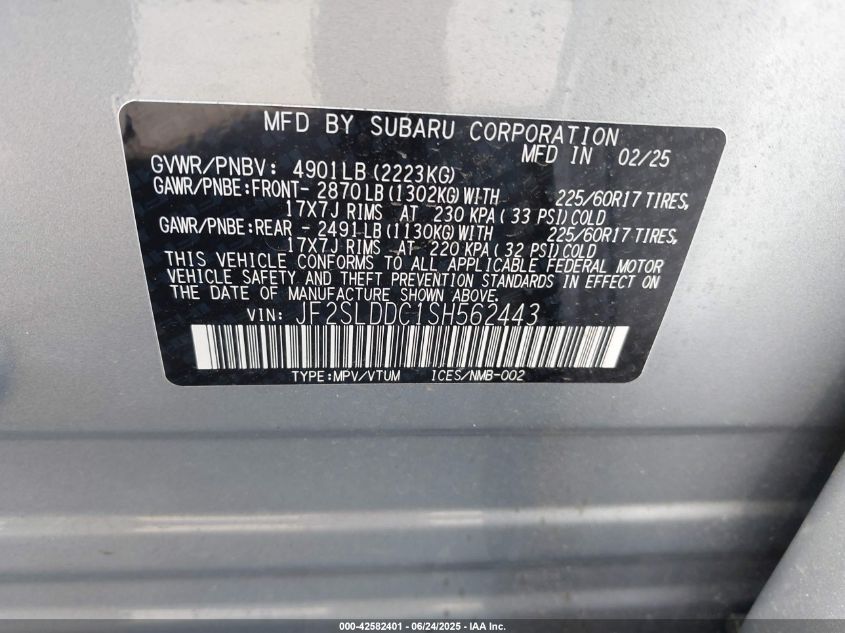 2025 Subaru Forester - JF2SLDDC1SH562443