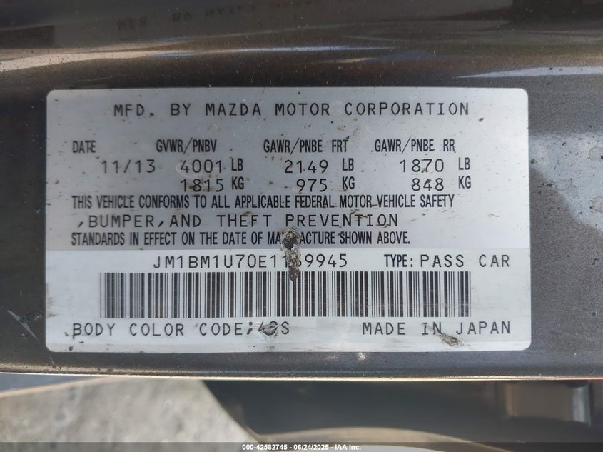 2014 MAZDA MAZDA3 I SPORT - JM1BM1U70E1139945