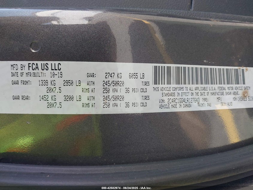 2020 CHRYSLER PACIFICA 35TH ANNIVERSARY LIMITED - 2C4RC1GG4LR127643