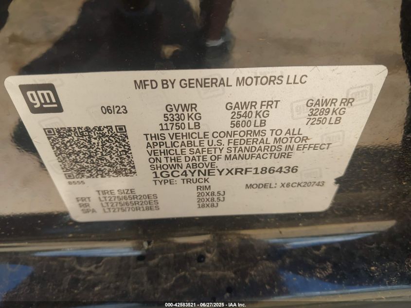 2024 Chevrolet Silverado 2500 - 1GC4YNEYXRF186436