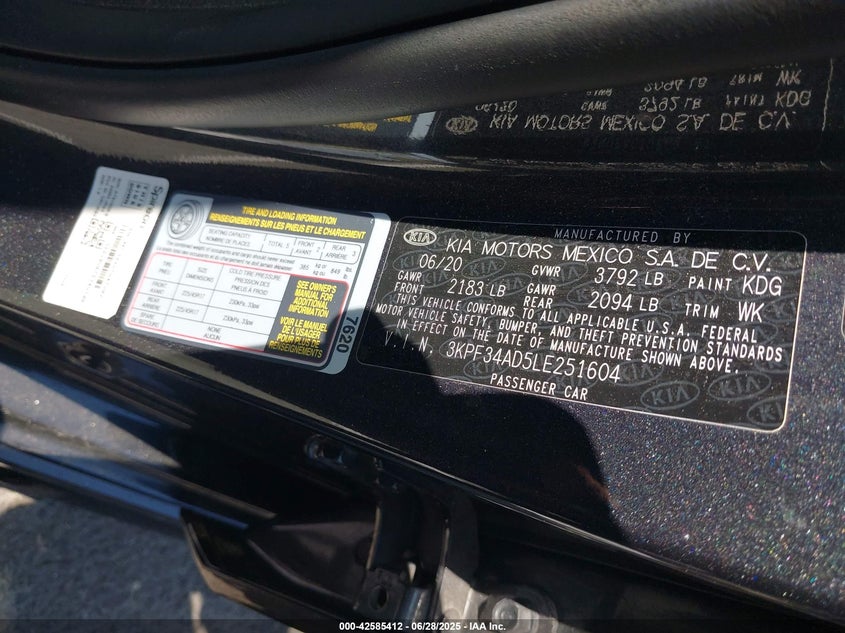 2020 KIA FORTE GT-LINE - 3KPF34AD5LE251604