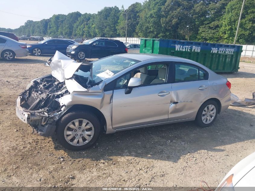 2012 Honda Civic Lx VIN: 19XFB2F52CE087432 Lot: 42586138