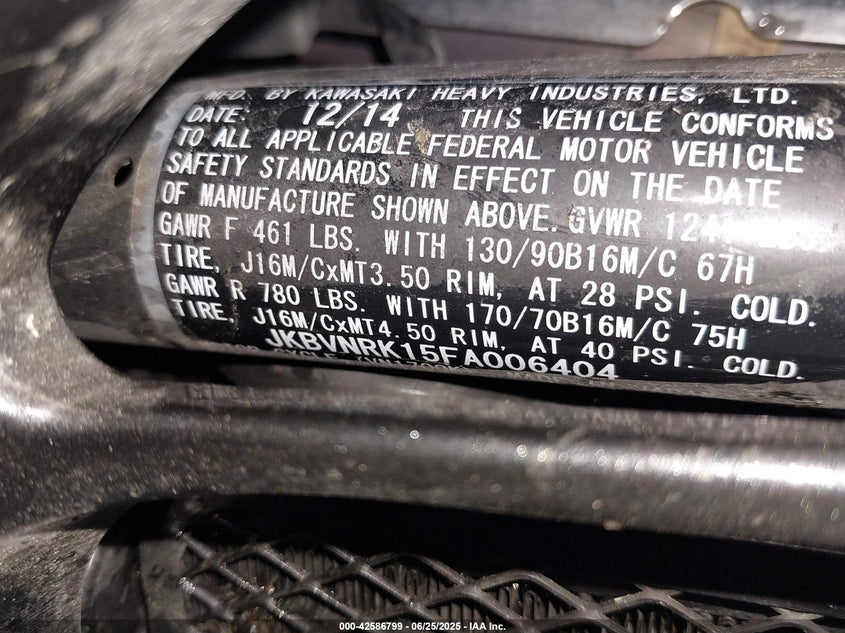 2015 KAWASAKI VN1700 K - JKBVNRK15FA006404