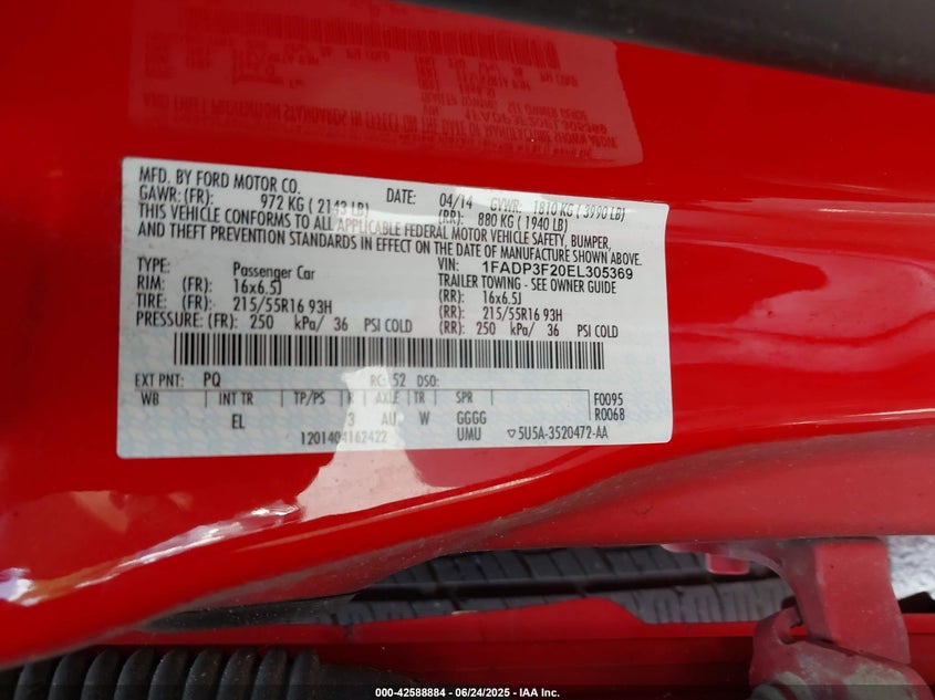 2014 FORD FOCUS SE - 1FADP3F20EL305369