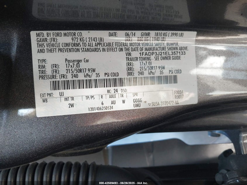 2014 FORD FOCUS TITANIUM - 1FADP3J21EL357133