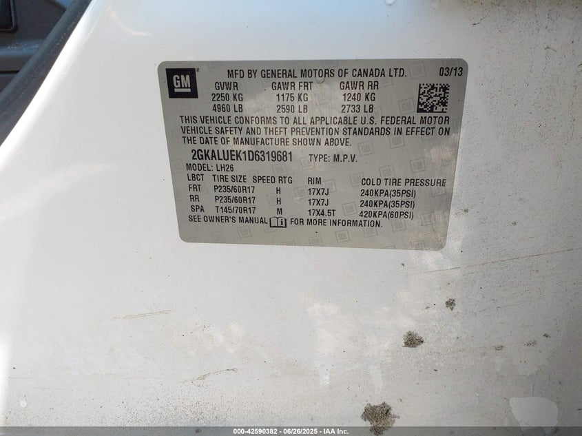 2013 GMC TERRAIN SLT-1 - 2GKALUEK1D6319681