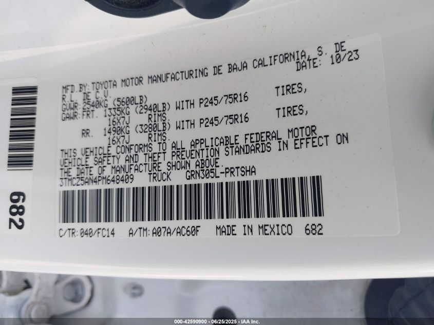 2023 Toyota Tacoma - 3TMCZ5AN4PM648409