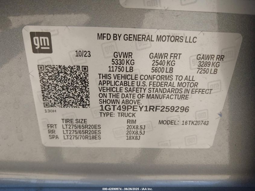 2024 GMC Sierra - 1GT49PEY1RF259296