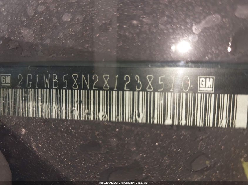 2008 Chevrolet Impala Ls VIN: 2G1WB58N281238510 Lot: 42592550