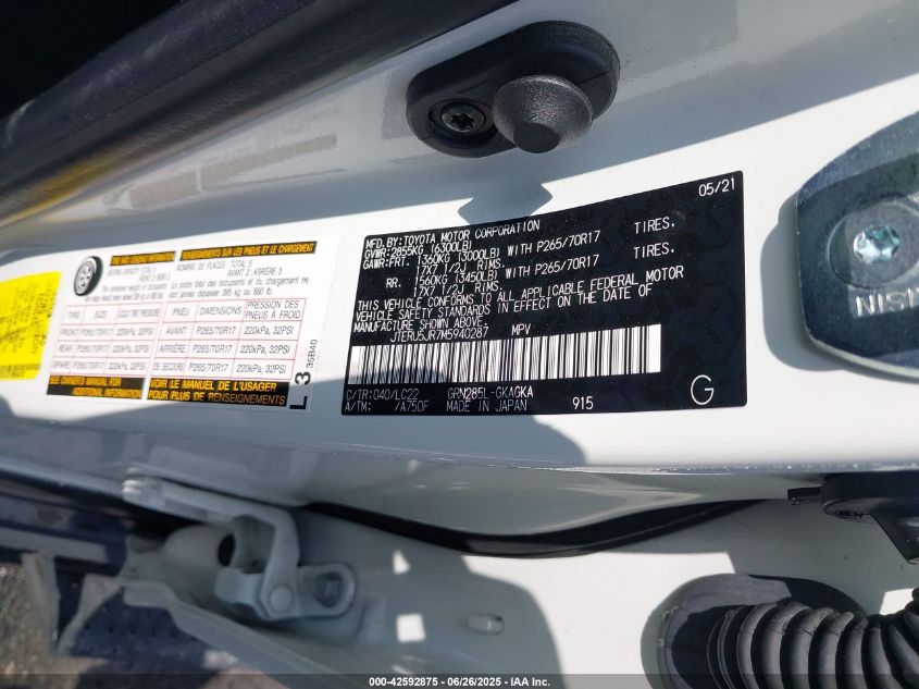 2021 Toyota 4Runner - JTERU5JR7M5940287