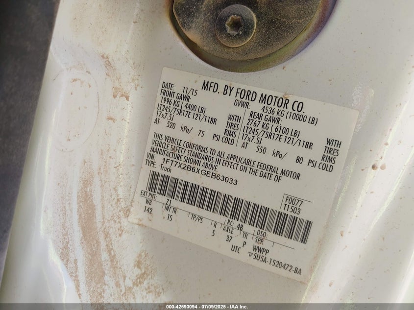 2016 FORD F-250 XL - 1FT7X2B6XGEB63033