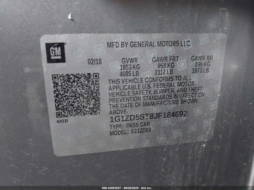 2018 CHEVROLET MALIBU LT - 1G1ZD5ST8JF184692