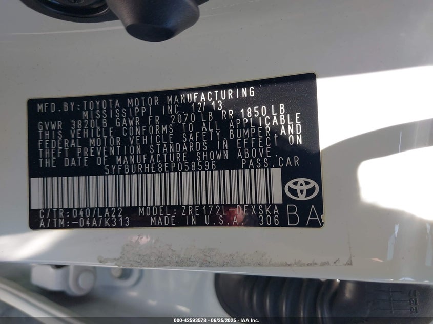 2014 TOYOTA COROLLA S PREMIUM - 5YFBURHE8EP058596