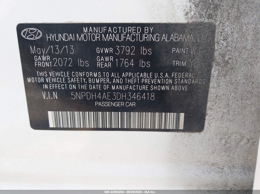 2013 HYUNDAI ELANTRA GLS - 5NPDH4AE3DH346418