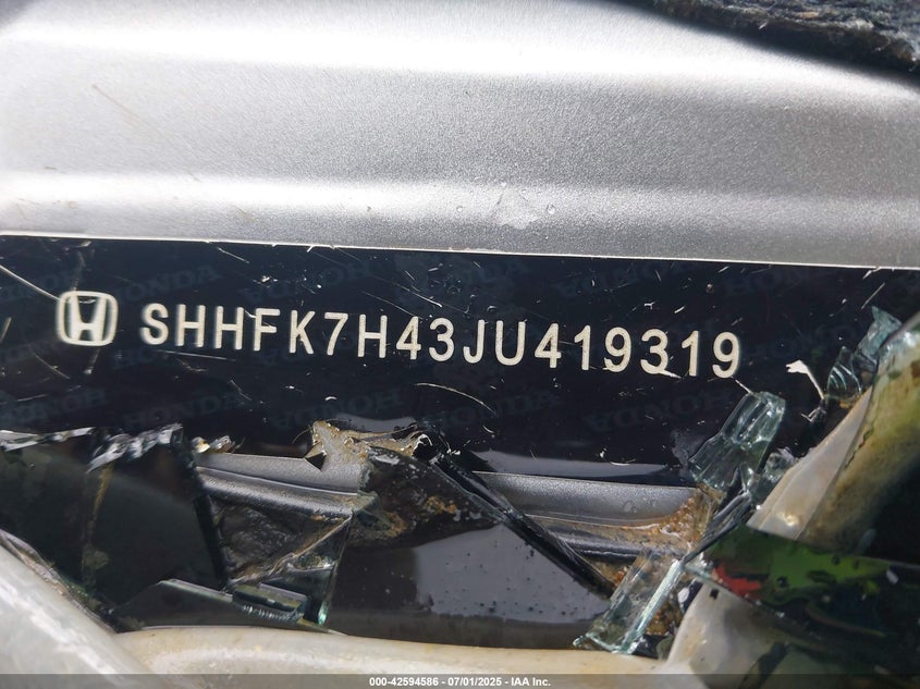 2018 HONDA CIVIC SPORT - SHHFK7H43JU419319