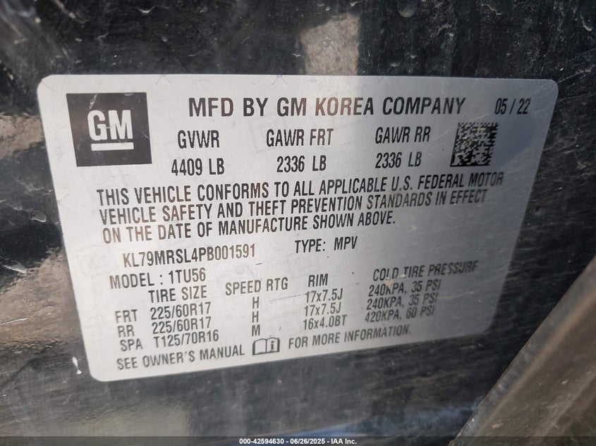 2023 CHEVROLET TRAILBLAZER AWD LT - KL79MRSL4PB001591