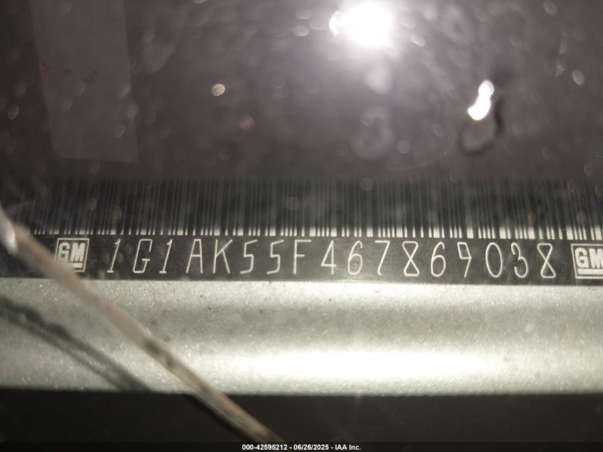 2006 Chevrolet Cobalt Ls VIN: 1G1AK55F467869038 Lot: 42595212