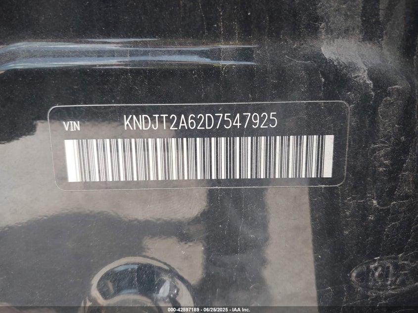 2013 Kia Soul ! VIN: KNDJT2A62D7547925 Lot: 42597189