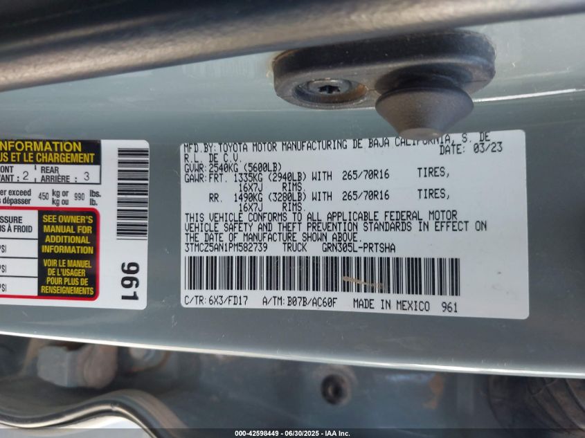 2023 Toyota Tacoma - 3TMCZ5AN1PM582739