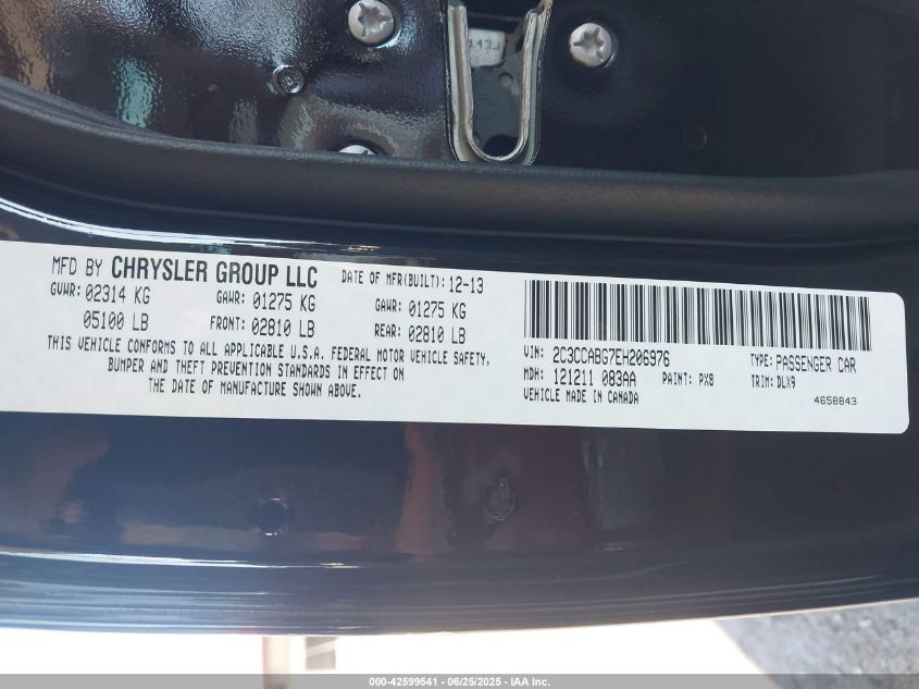 2014 Chrysler 300 300S VIN: 2C3CCABG7EH206976 Lot: 42599541