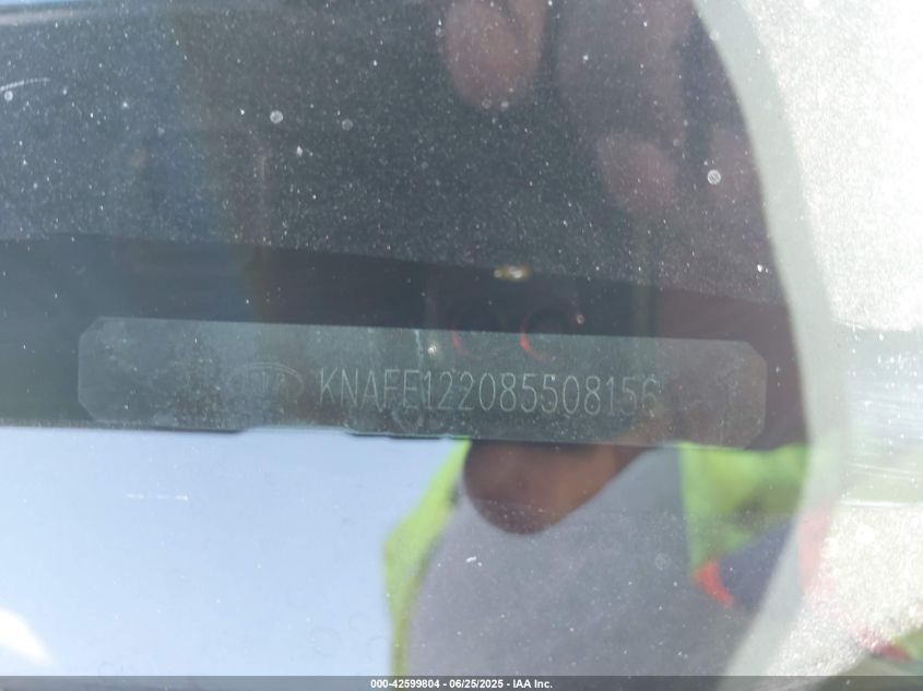2008 Kia Spectra Ex VIN: KNAFE122085508156 Lot: 42599804