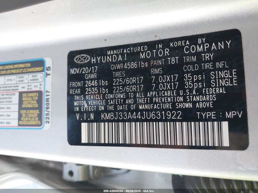 2018 HYUNDAI TUCSON SEL PLUS - KM8J33A44JU631922