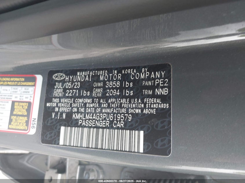 2023 HYUNDAI ELANTRA SEL - KMHLM4AG3PU619579