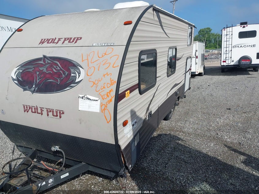 Vin: 4x4tck615gk033360, lot: 43093711, flagstaff by forest river m-19fbs 20162