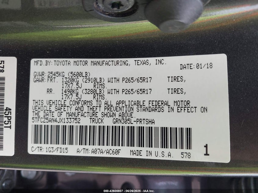 2018 TOYOTA TACOMA TRD SPORT - 5TFCZ5AN4JX133752