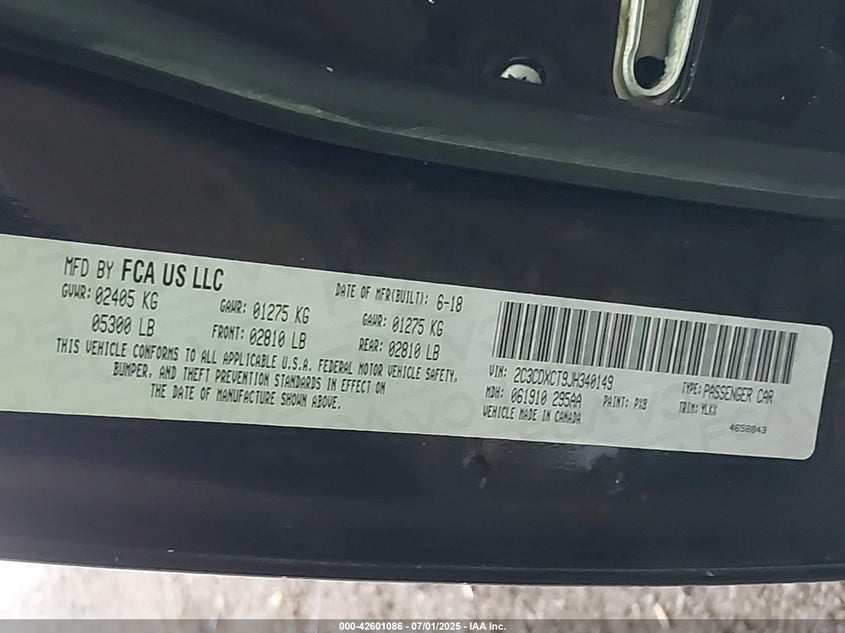 2018 DODGE CHARGER DAYTONA RWD - 2C3CDXCT9JH340149