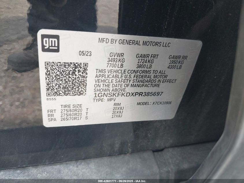 2023 Chevrolet Suburban - 1GNSKFKDXPR385697