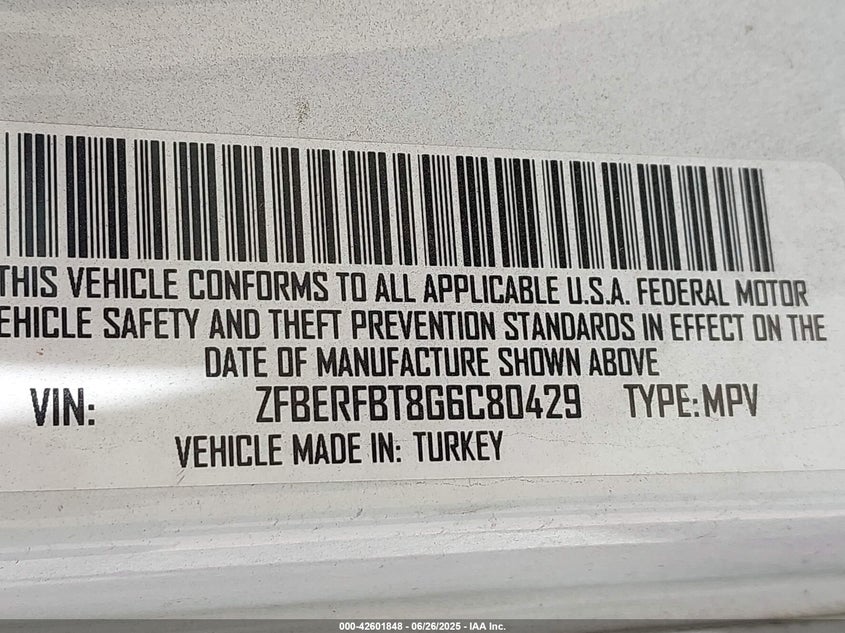 2016 RAM PROMASTER CITY TRADESMAN SLT - ZFBERFBT8G6C80429