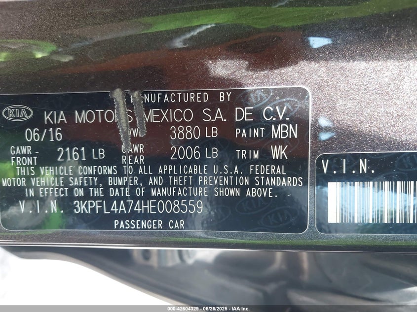 2017 KIA FORTE LX - 3KPFL4A74HE008559