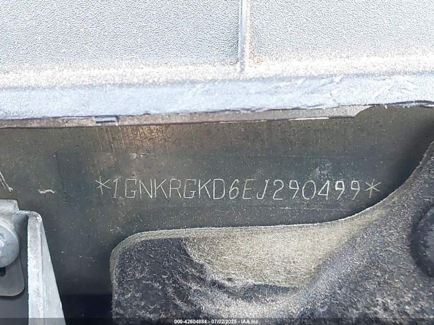 2014 Chevrolet Traverse 1Lt VIN: 1GNKRGKD6EJ290499 Lot: 42604884