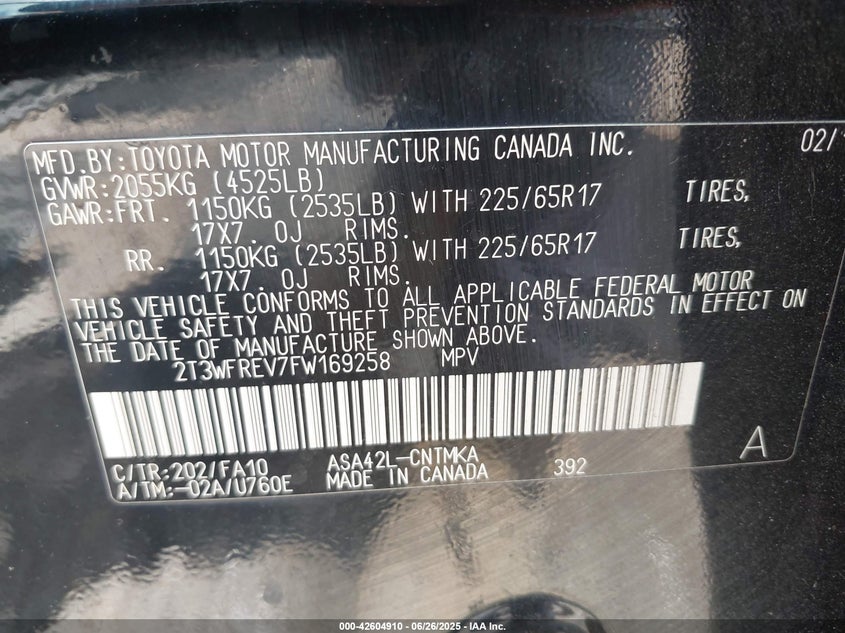 2015 TOYOTA RAV4 XLE - 2T3WFREV7FW169258