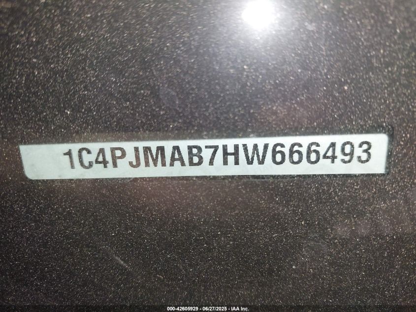 2017 Jeep Cherokee Altitude 4X4 VIN: 1C4PJMAB7HW666493 Lot: 42605929