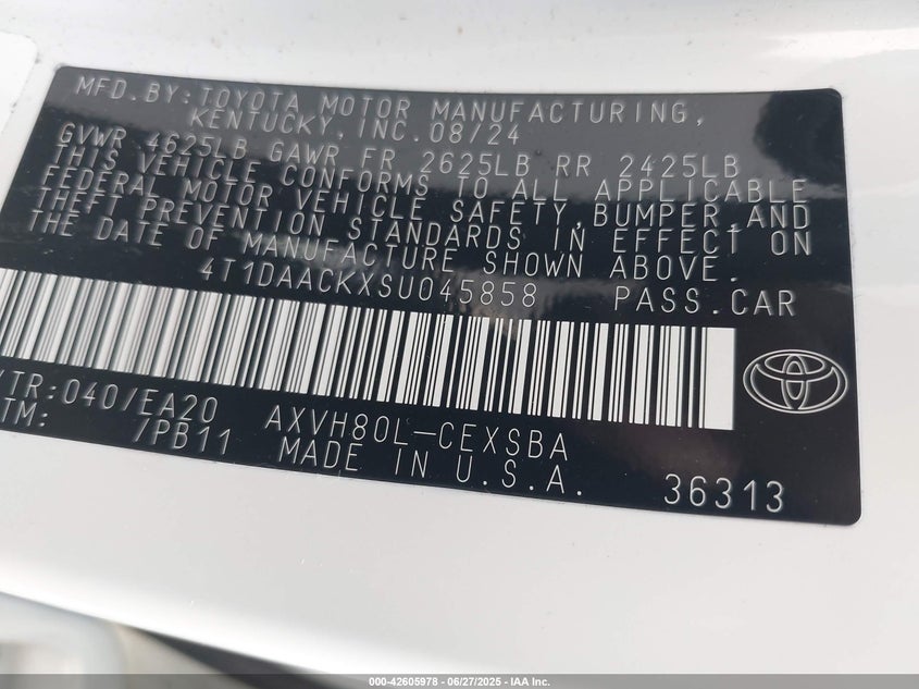 2025 TOYOTA CAMRY SE - 4T1DAACKXSU045858