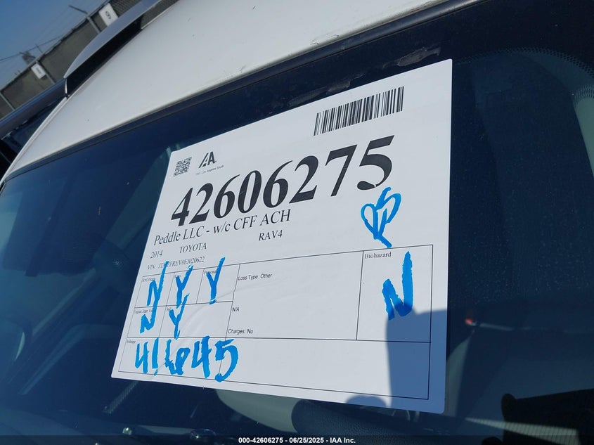 2014 TOYOTA RAV4 VIN: JTMZFREV0EJ020622