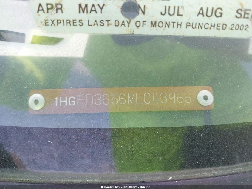 1991 Honda Civic VIN: 3454788 Lot: 42608632