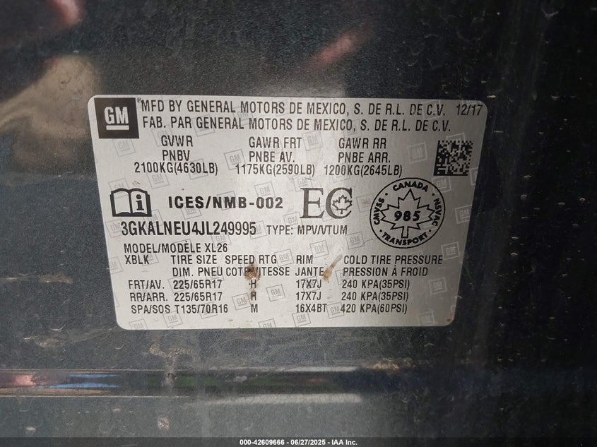 2018 GMC TERRAIN SLE DIESEL - 3GKALNEU4JL249995